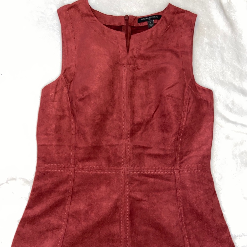 Burnt orange/ red suede shirt